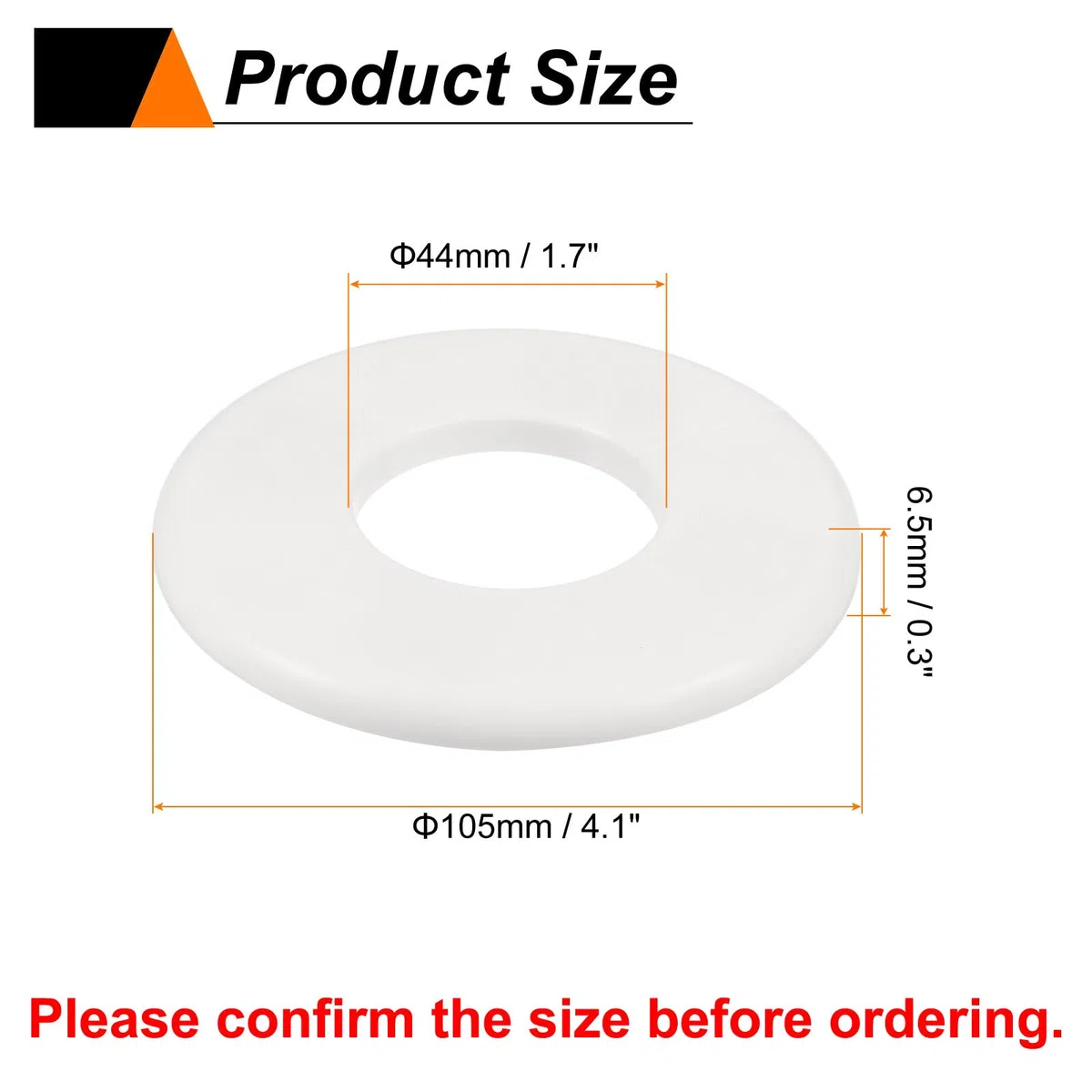 QUARKZMAN 2Pcs Wall Split Flange 44mm/1.7" Autoadesivo Piastre Di Copertura Idrauliche ABS Plastica Piastra Scutetto Rotonda Design A Fibbia Per Tubi Acqua Decorazione Bagno Cucina Bianco