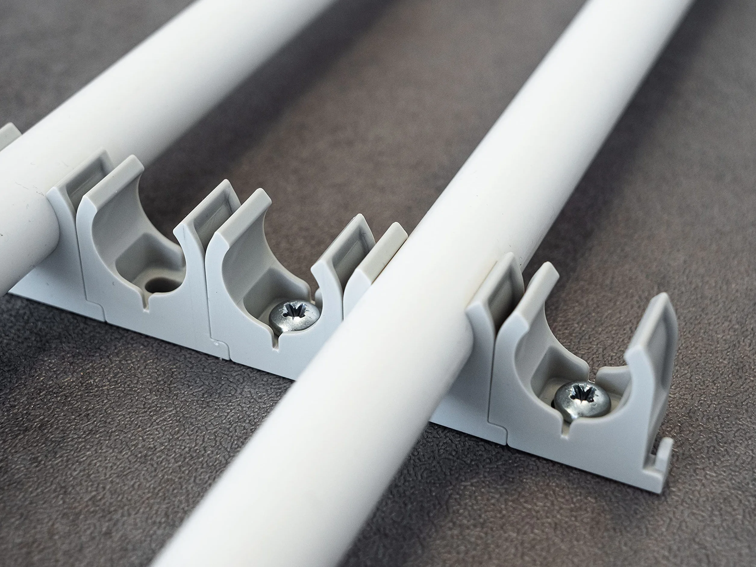 SOMA Clip per tubi, in plastica, grigio, 20 mm, 30 pezzi, morsetto per tubo, resistente ai raggi UV