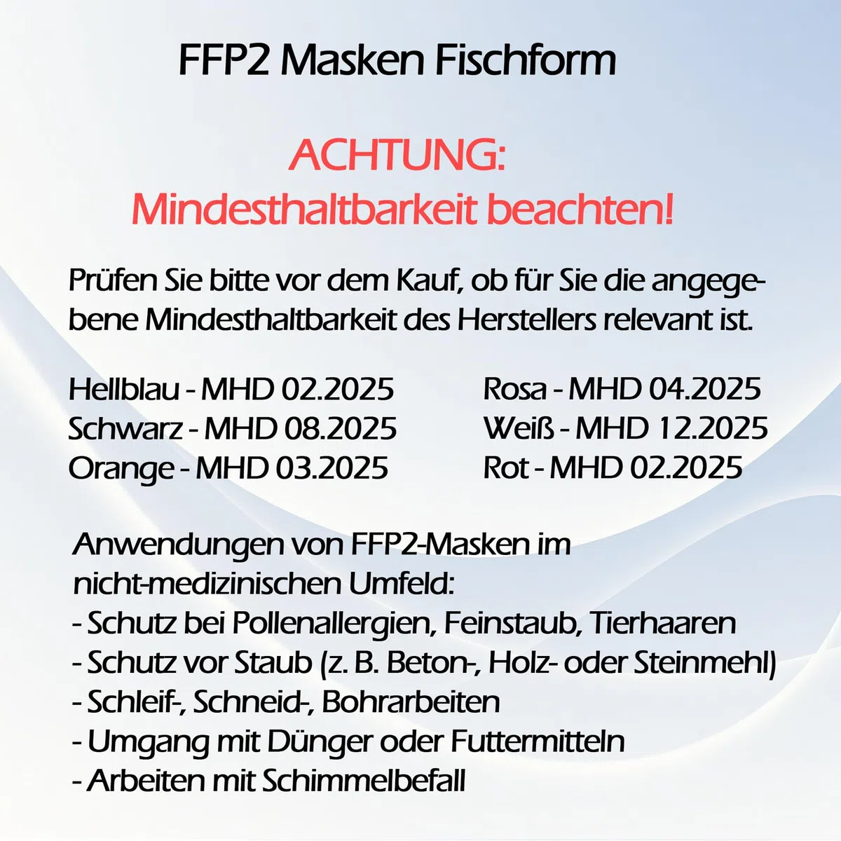 FFP2 Maschera blu azzurro azzurro 10 pezzi maschere a forma di pesce, spedizione dalla Germania, morbidi passanti per le orecchie, respiratore, paradenti