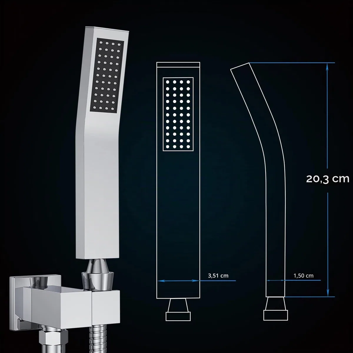 STARBATH Soffione Doccia Alta Pressione Manopola Doccia Risparmio Idrico per Anticalcare Cromata, 100% STARBATH Soffione Doccia Alta Pressione Manopola Doccia Risparmio Idrico per Ottone,1 Getti