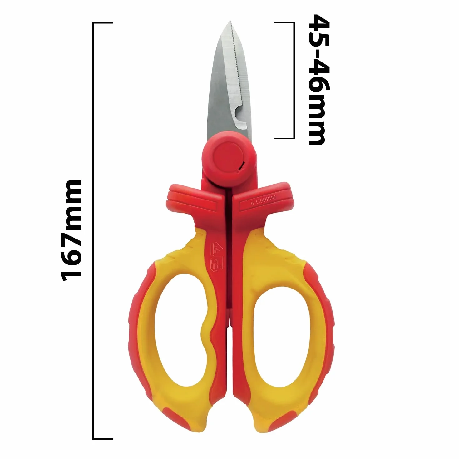 Velamp Forbici Isolate da Elettricista 1000 V – VDE, lame in acciaio temprato con microseghettatura e sguainacavi, impugnatura ergonomica antiscivolo